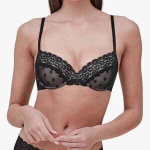 NWT Skarlett Blue Dare Everyday Demi T Shirt Bra Black Lace | 30DDD